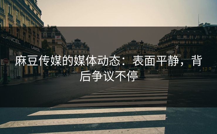 麻豆传媒的媒体动态：表面平静，背后争议不停