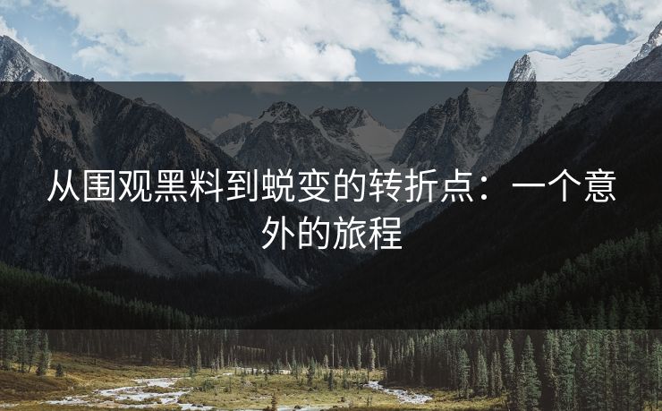 从围观黑料到蜕变的转折点：一个意外的旅程